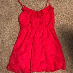 Red dress with lace